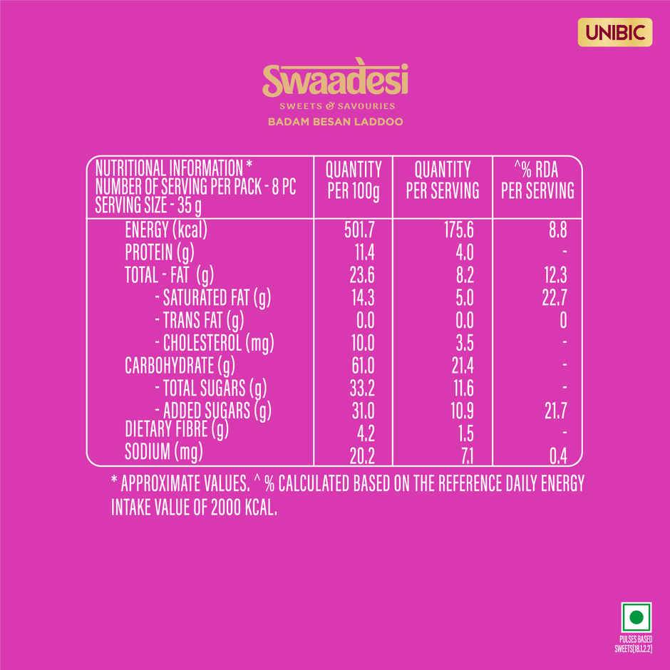 UNIBIC Swaadesi Badam Besan Laddoo Tin